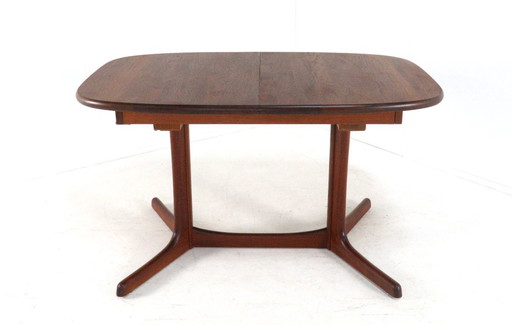 Tavolo da pranzo ovale 2x allungabile in teak massiccio danese vintage