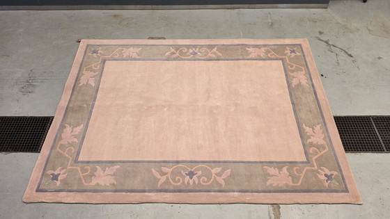 Image 1 of Handmade vintage Oriental Modern Contemporary rug soft pink 253x347cm