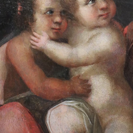 Image 1 of Pintura religiosa antigua al óleo sobre lienzo, Italia, siglo XVIII.