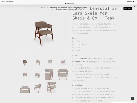 Image 1 of Vintage Lars Skeie “Solo” armchair