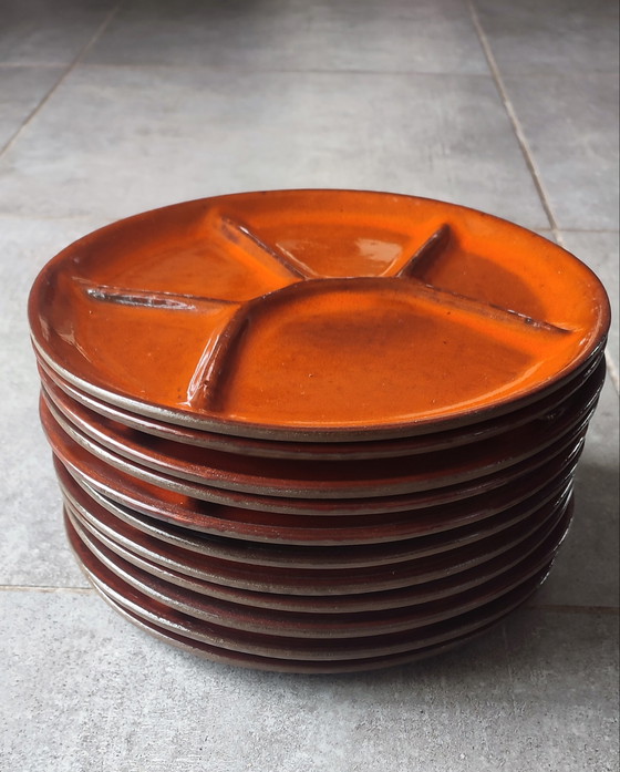 Image 1 of Assiettes céramique à compartiments (x11) vintage -Vallauris
