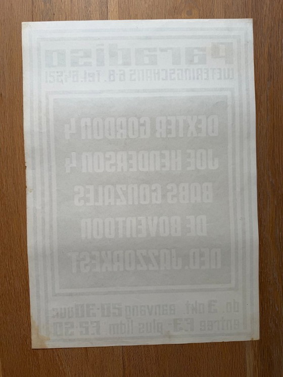 Image 1 of Affiche du concert de jazz Paradiso (1974), Martin Kaye, sérigraphie, vintage, Amsterdam