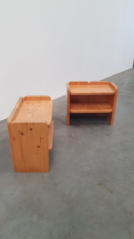 Brutalist Vintage Massief Grenen Kastjes Jaren 70 Deens – Nachtkastjes, Wood (photo 5 of 14)