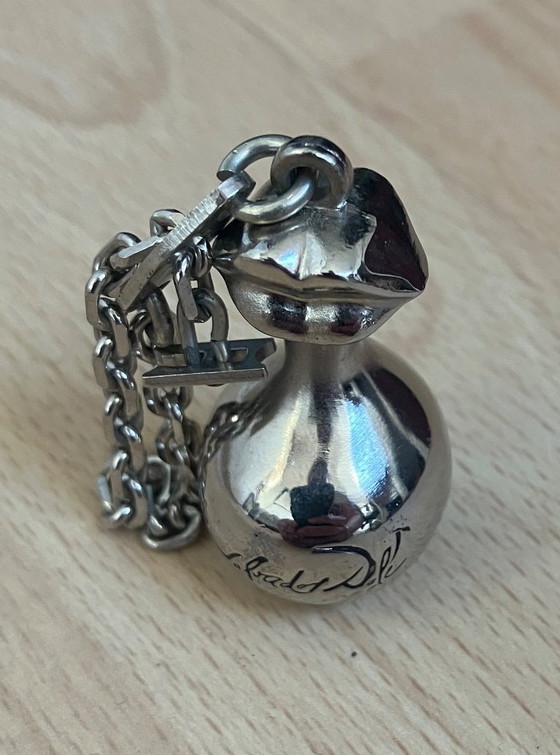 Image 1 of Interesting miniature Dahlia! Silver-colored! Pendant