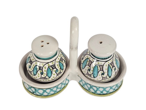 Image 1 of L'Apria Ceramiche Orvieto - salières et poivrières - Majolique - Italie 