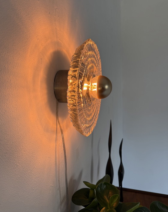 Image 1 of Applique murale vintage en verre dépoli, Peil & Putzler, années 1970