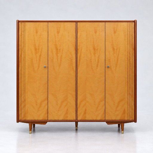Vintage 4-türiger Kleiderschrank / Wäscheschrank aus den 60er / 70er Jahren