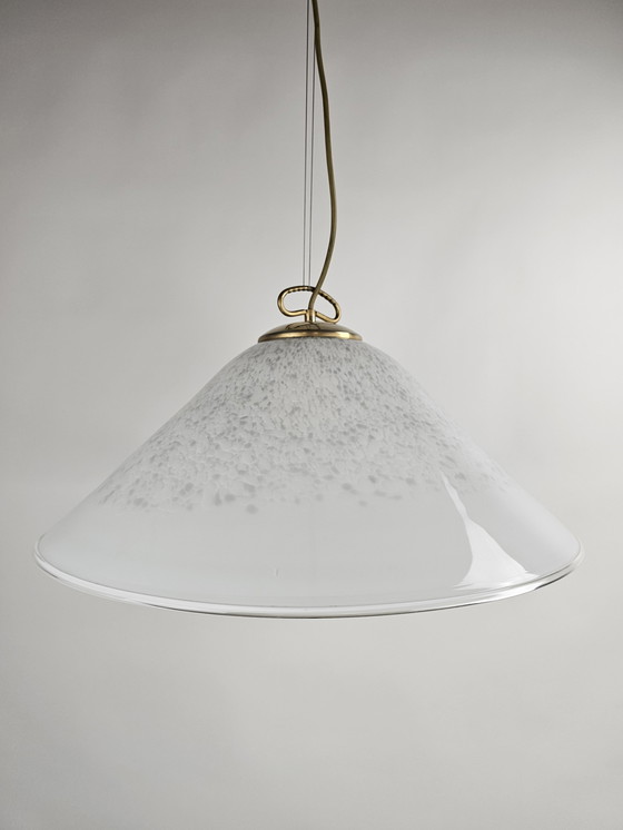 Image 1 of Italiaanse Hanglamp met gewolkt glas