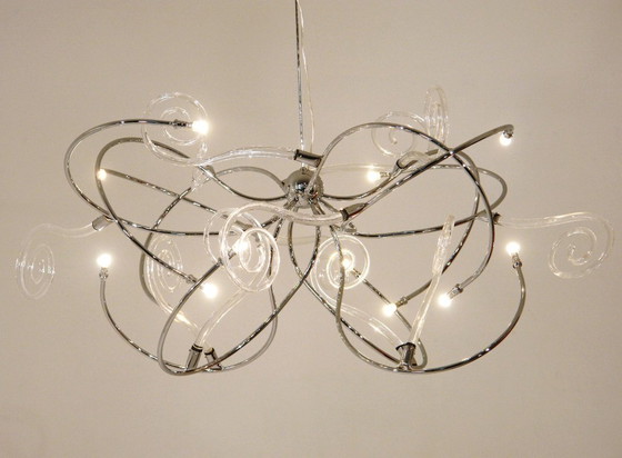 Image 1 of Suspension Maroeska Metz Polvo B Ø145 – Un classique du design en chrome et cristal