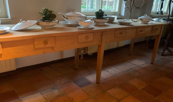 Image 1 of Dining table with 14 drawers, origin France circa 1920