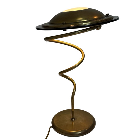 Image 1 of Steinhauer - Messing/goudkleurig en rookglas - Vintage bureaulamp in postmoderne stijl