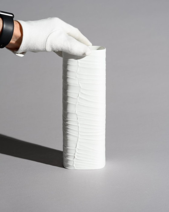 Image 1 of Rosenthal Porcelain Vase Duo Farideh Lashai & Werner Schreib Matte Black & White