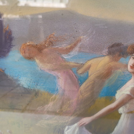 Image 1 of Pastello su carta “Danza”, secondo Leopold François Kowalski, inizio XX secolo