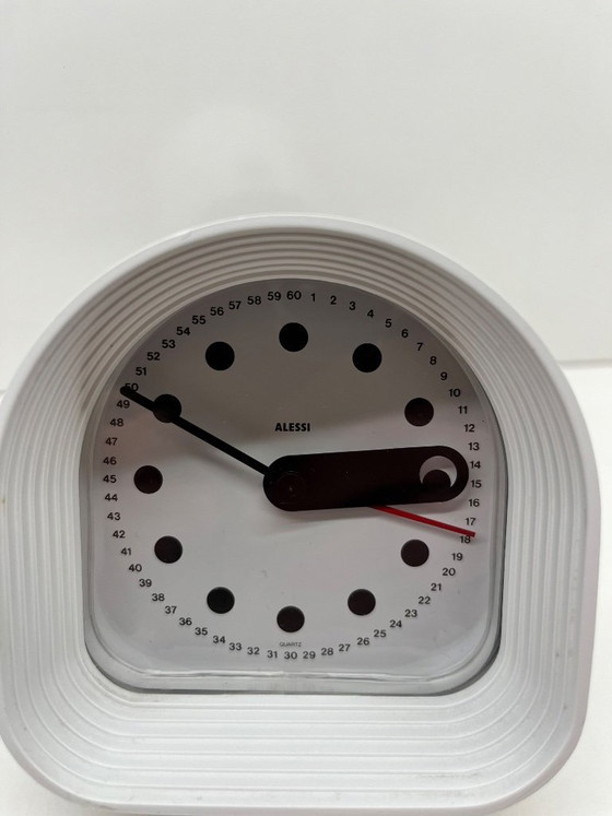 Image 1 of Joe Colombo Optic 02 Alessi ABS White Alarm Clock, Italian Design, Collector's Item