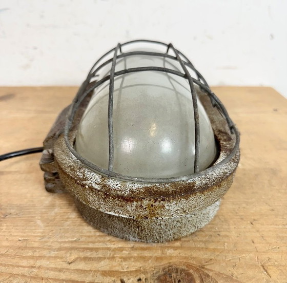 Image 1 of Grey Rusty Industrial Cast Iron Wall Light from Elektrosvit, 1960s