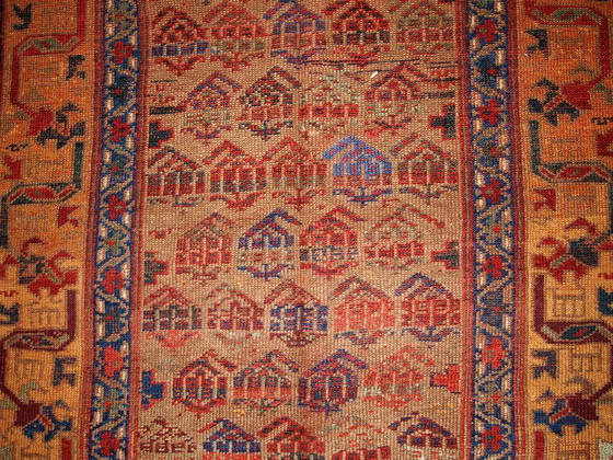 Image 1 of Handgemaakt antiek Perzisch-Koerdisch tapijt 125 cm x 231 cm (4.1' x 7.6') jaren 1880 - 1B413