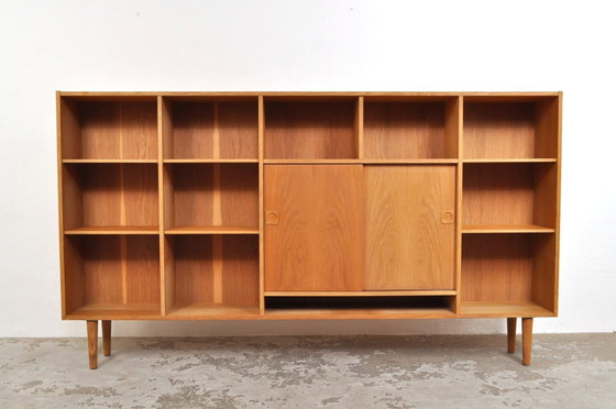 Image 1 of Vintage Danish open cabinet with sliding doors