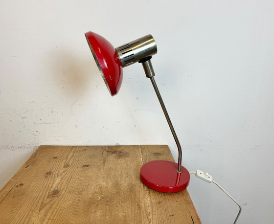Image 1 of Vintage Red East German Table Lamp from AKA Leuchten, 1970s