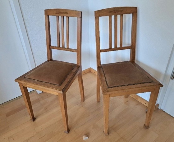 Image 1 of 2 upholstered chairs, Wilhelminian style, set price