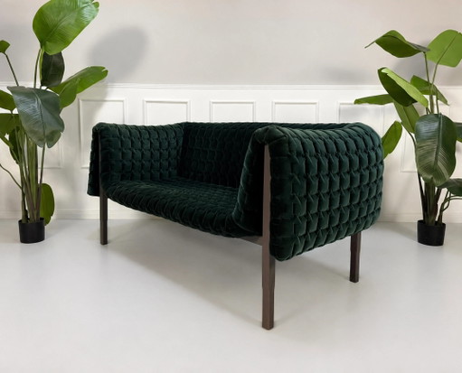Ligne Roset Ruché Designer Sofa Stoff Grün Couch