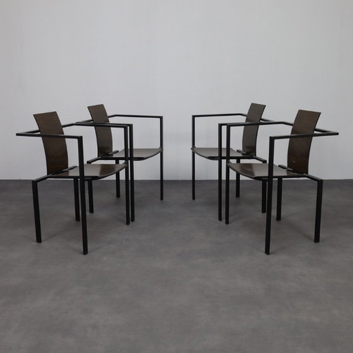 KFF – Karl Friedrich Förster Set of 4 Postmodern Dining Chairs, 1990s