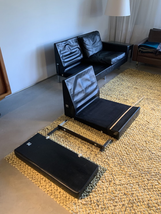 Image 1 of COR leather sofa, 3-seater, black