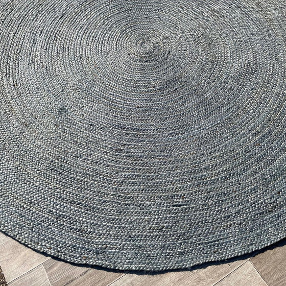 Image 1 of Brinker Carpets Carpets Jute Circle Blue  vloerkleed - Ø240
