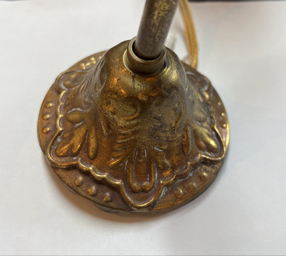 Image 1 of Lampadario vintage in ottone con 3 luci