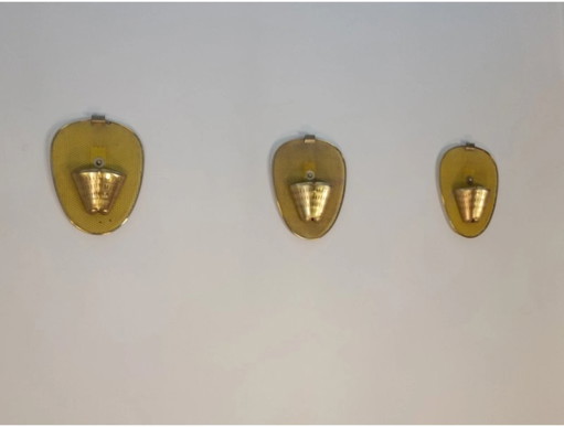 Suite d'Appliques Murales par MM pour Atelier Mategot 1950s – wandlampen, Brass, Metal (photo 2 of 10)