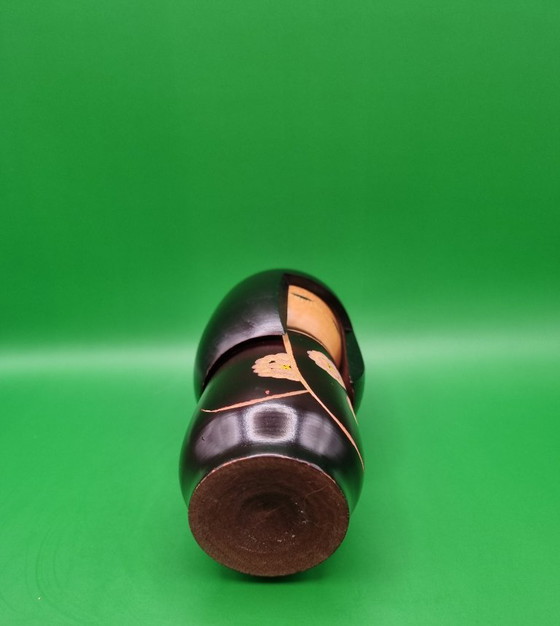 Kokeshi "Black Kimono Okappa" de (présumé) Kunio Miyagawa – Objets déco, Wood (photo 6 of 6)