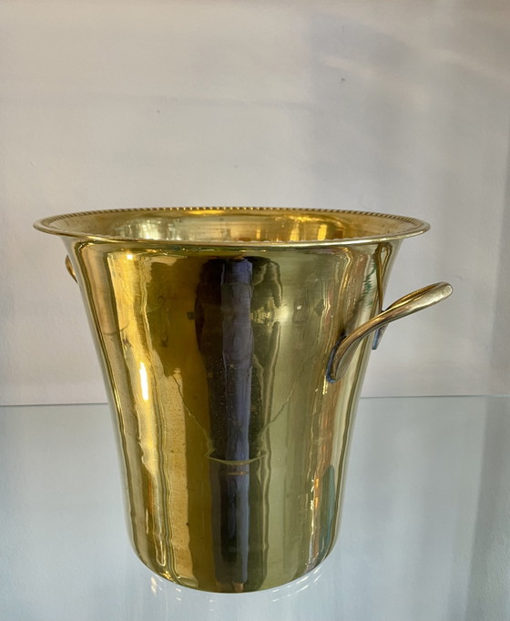 Image 1 of Handgemaakte champagnekoeler/wijnkoeler van messing