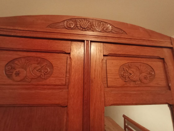 Parisian Art Deco oak wardrobe – Metal, Wood (photo 4 of 6)
