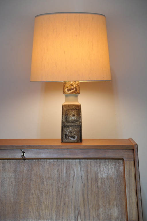 Hand-painted ceramic table lamp by Nils Thorsson for Royal Copenhagen (1970s)