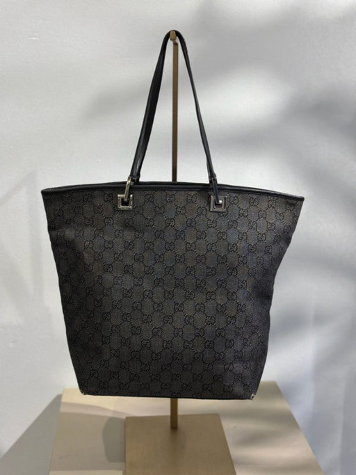 Borsa Gucci in tela grigia