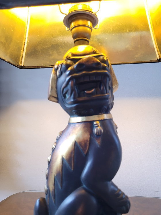 Image 1 of Foo dog tafellamp, Deknudt, jaren 1970, België.