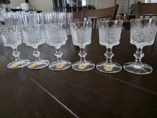 Set of 6 vintage crystal glasses (shot/liqueur) Kristal Zaječar