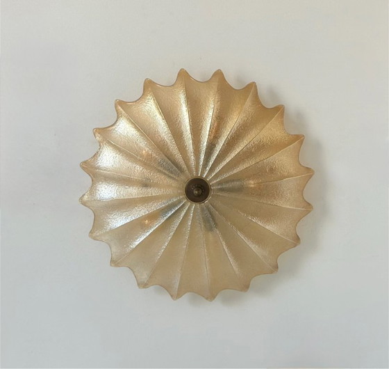 Image 1 of Vintage XL wandlamp, Murano en messing, Italië 1970