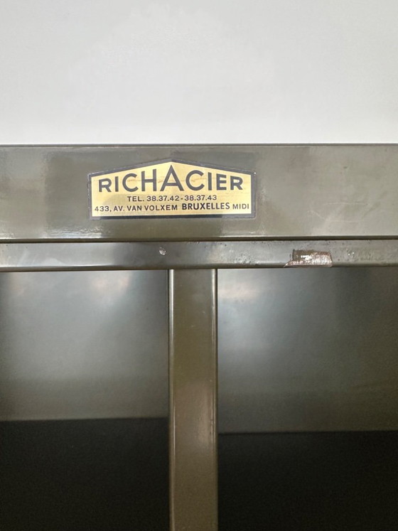Autentico mobiletto in metallo vintage Richacier. - Classico industriale belga – Armadi contenitori (photo 3 of 5)