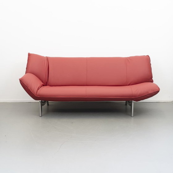 Image 1 of Leolux Tango 3/4-Zits Bank – Rood Leder, Verstelbaar & Luxe