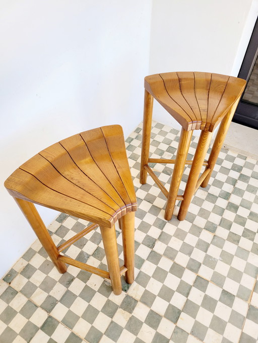 Ensemble de tabourets brutalistes 1970 Italie