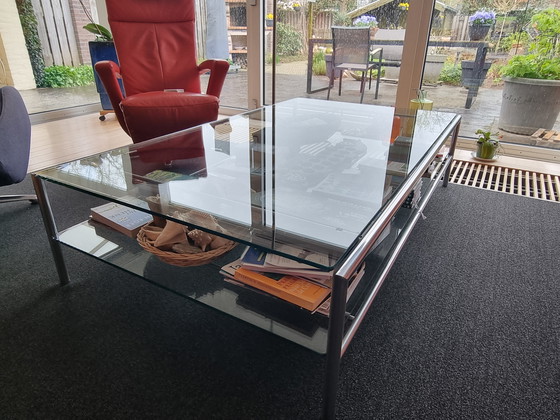 Image 1 of Glass and stainless steel coffee table