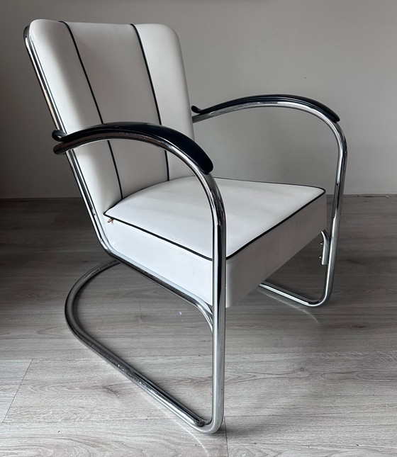 Sillón de diseño Gispen 412, Sillones, Cromo, Cuero, Negro (foto 2 de 6)