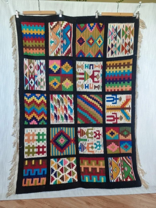 Large Vintage Wall Rug. – wanddecoratie, Wool