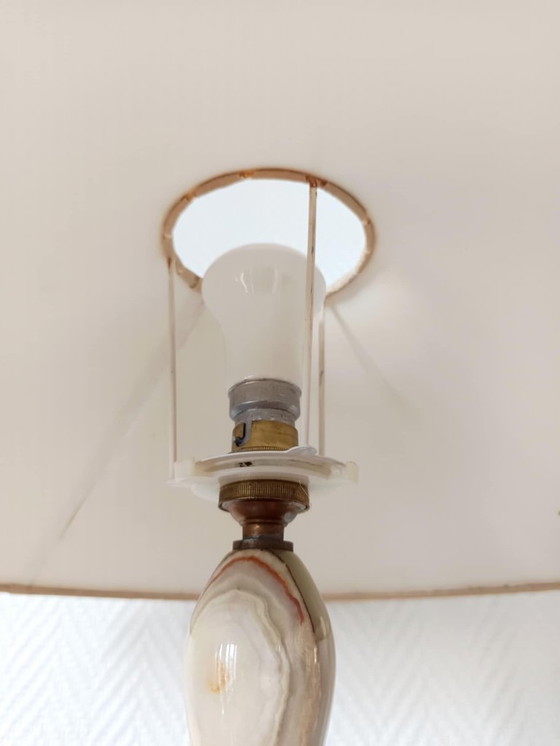Image 1 of Lampe en onyx 62cm vintage 1970