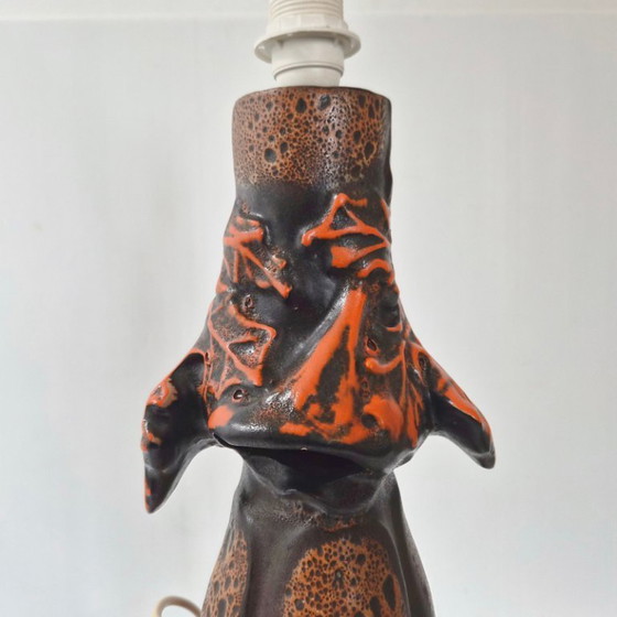 Image 1 of BELANGRIJKE VINTAGE KERAMISCHE LAMP UIT 1970 MET DUBBELE ONTSTEKING, JAREN 70, WEST-DUITSLAND