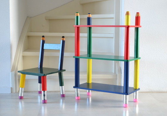 Image 1 of Pierre Sala vintage wandrek en stoel voor kind