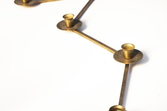 Image 1 of Small Lars Holmstrom Margareta candelstick in brass for Arvika- Sweden - 1940's