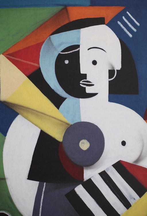 Jone HOPPER - Femme au Jardin - Lithographie d'artiste encadrée