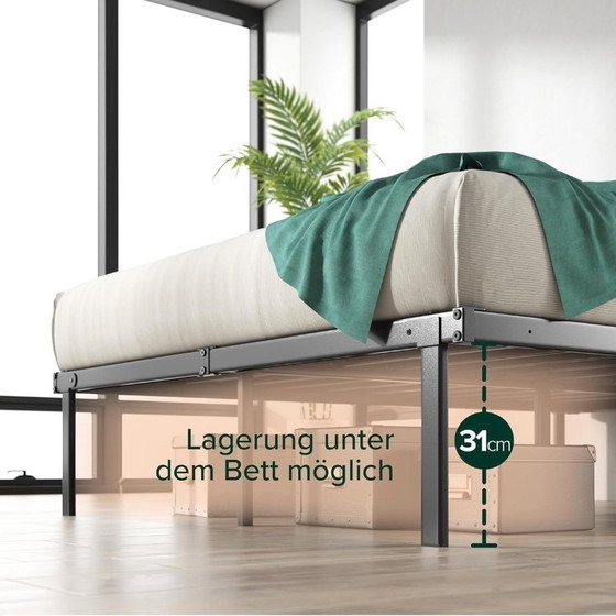 Image 1 of Letto Zinus Caleb 100 x 200 cm - Altezza 36 cm con contenitore sottoletto - Struttura letto in metallo - Struttura letto pieghev