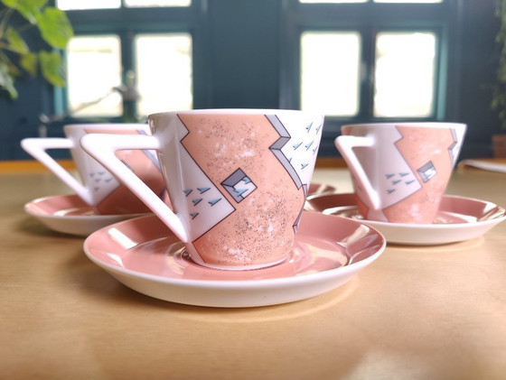 Image 1 of Juego de 4 tazas y platillos Winterling Bavaria de la década de 1980